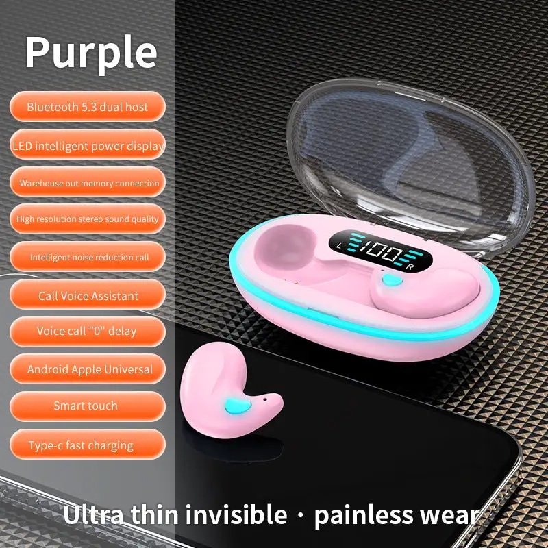 🔥Hot Sale 60% OFF🔥Thin Waterproof Earbuds for Small Ears: Comfortable for Sleep, Exercise - No Pressure, Low Delay, Long Life