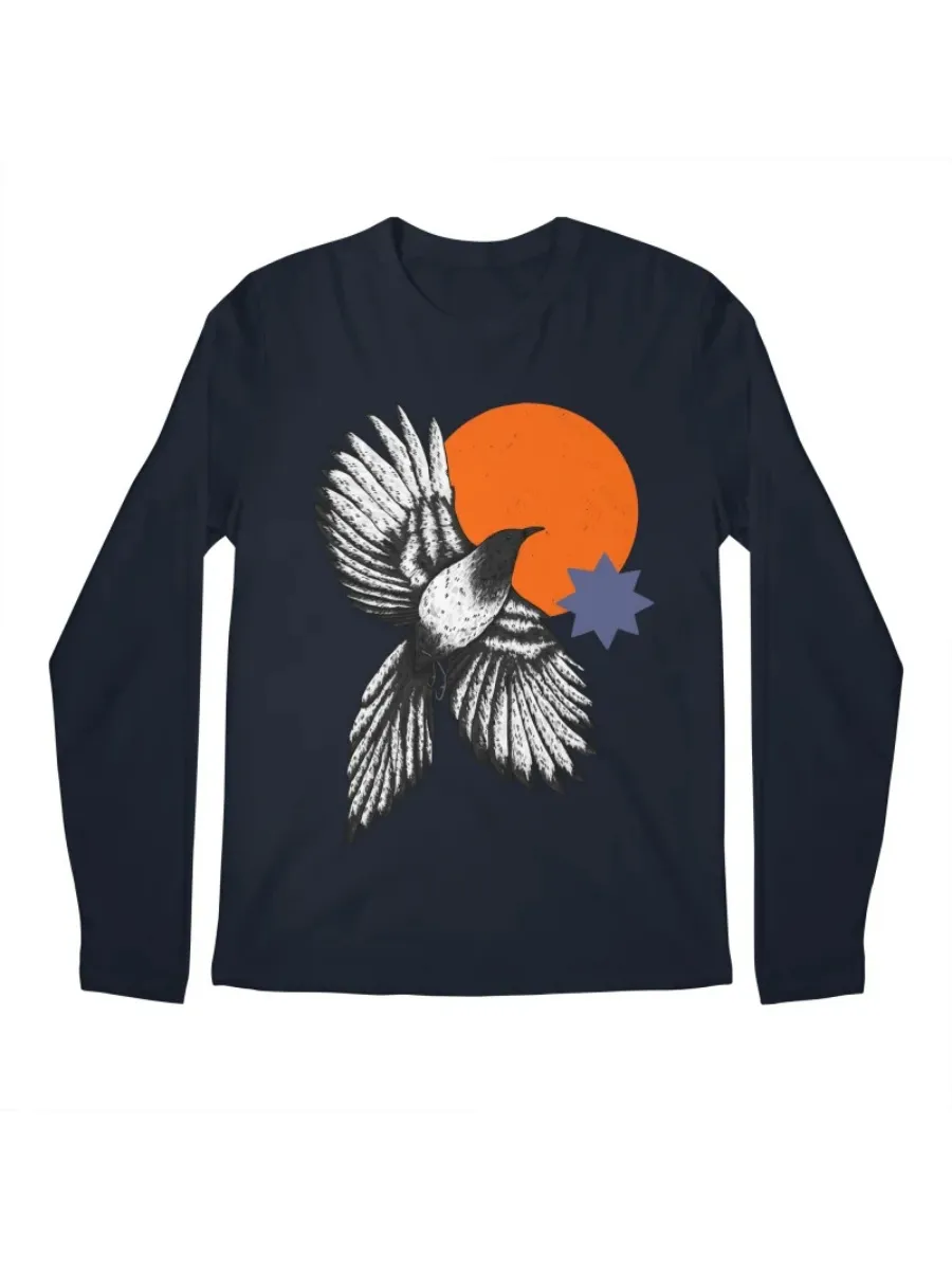 Bird and Sun Round Neck T-Shirt
