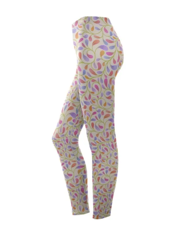 Colorful Abstract Leaf Leggings