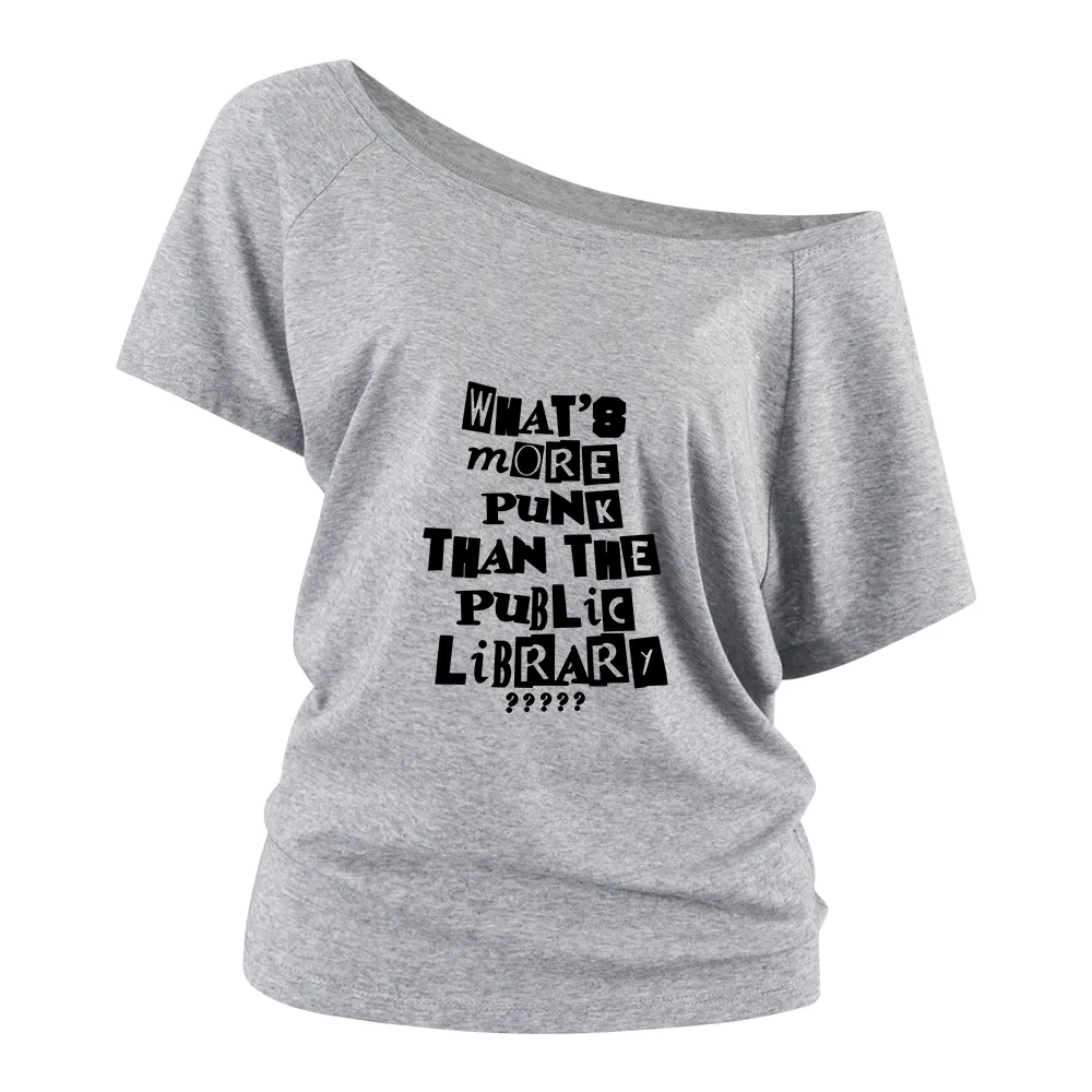 Black Letters Off Shoulder T-shirts