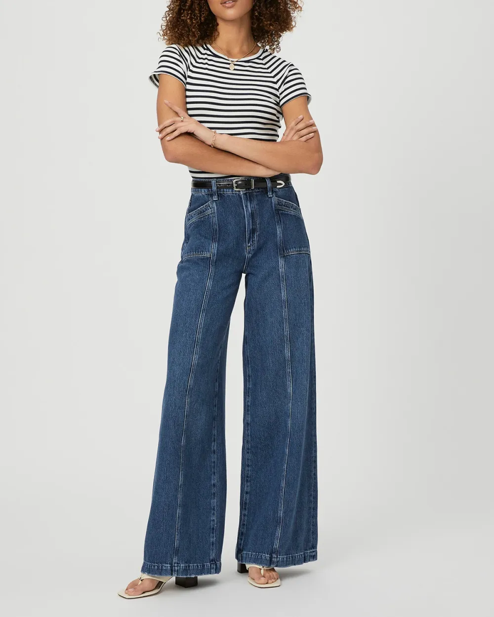 Retro Blue Wide Leg Jeans