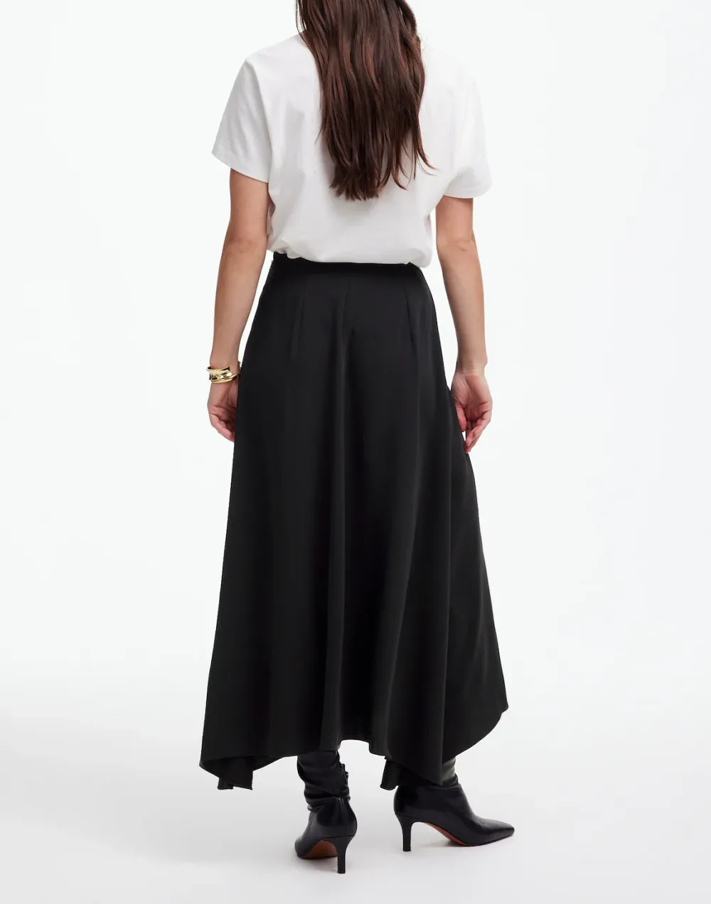 Asymmetric Pleated Wrap Maxi Skirts