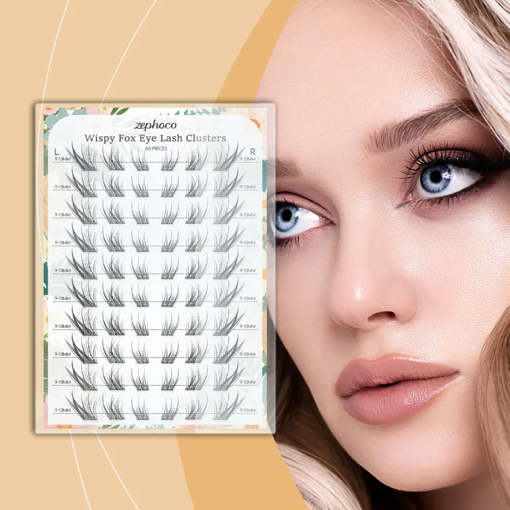 Fox-eye glue-free false lashes