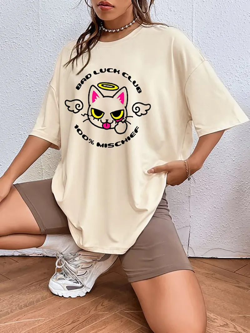 Cartoon Cat with Halo T-Shirt