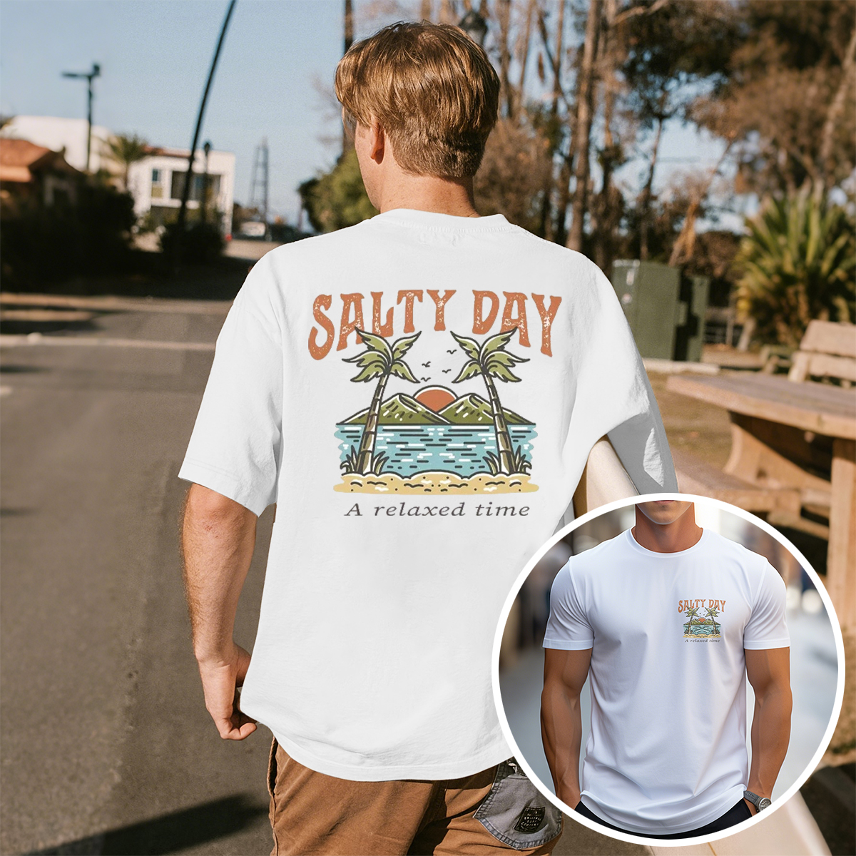 Tropical Salty Day Relax Graphic T-Shirt