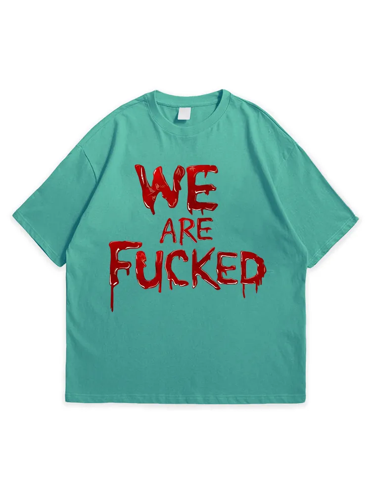 Men'S Halloween WE ARE FUCKED Leisure Simple Round Neck Top Tshirt