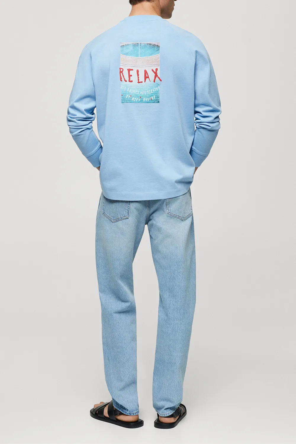 Embossed Detail Round Neck Sweatshirts
