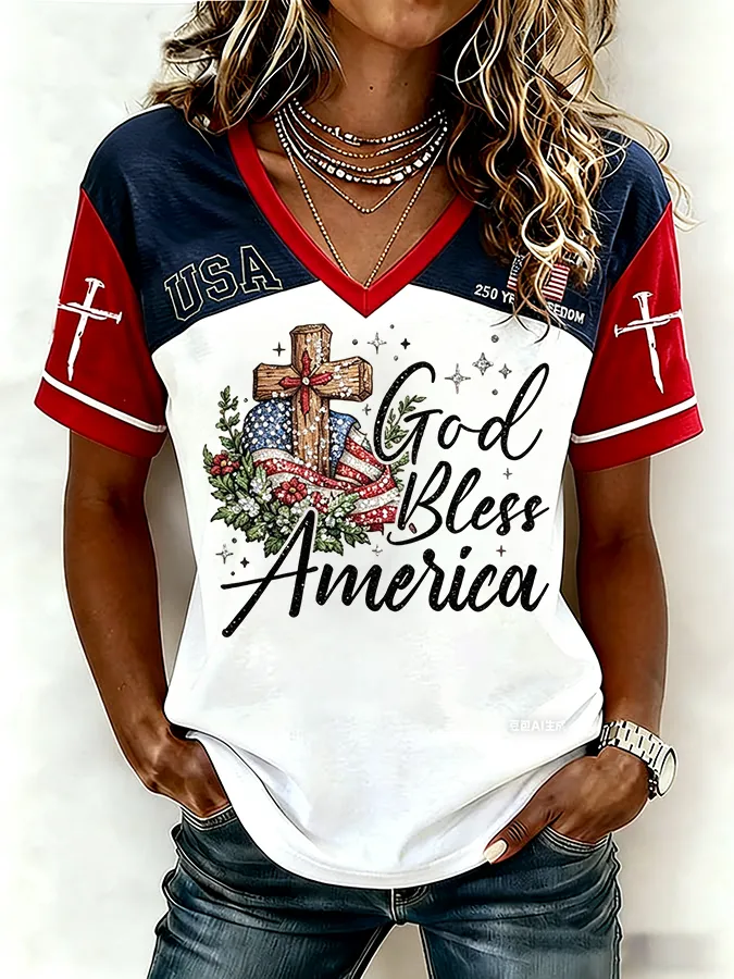 Women's 250th Anniversary of the United States Printed T-shirt