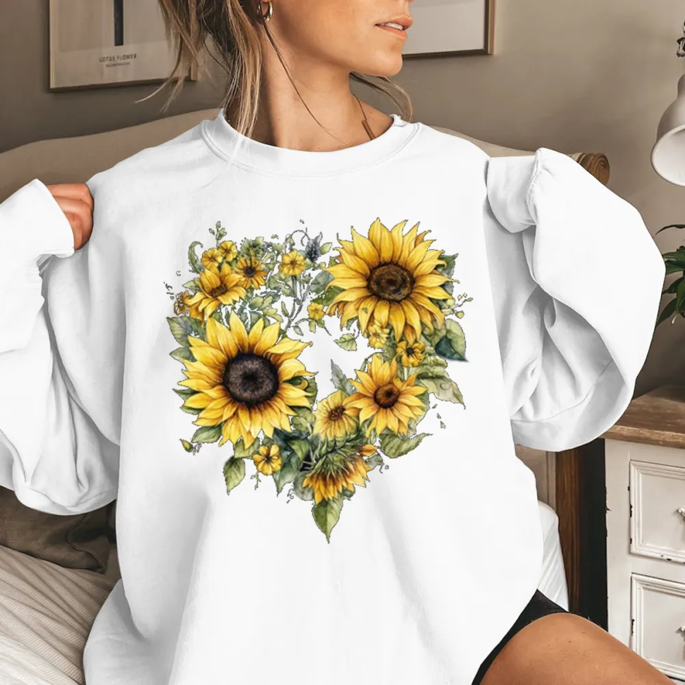 Sunflower Printed Long Sleeve Casual Sweatshirts