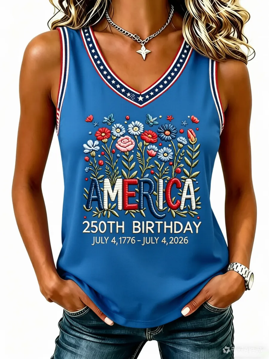 Women'S 250Th Anniversary US V-Neck Tank Top