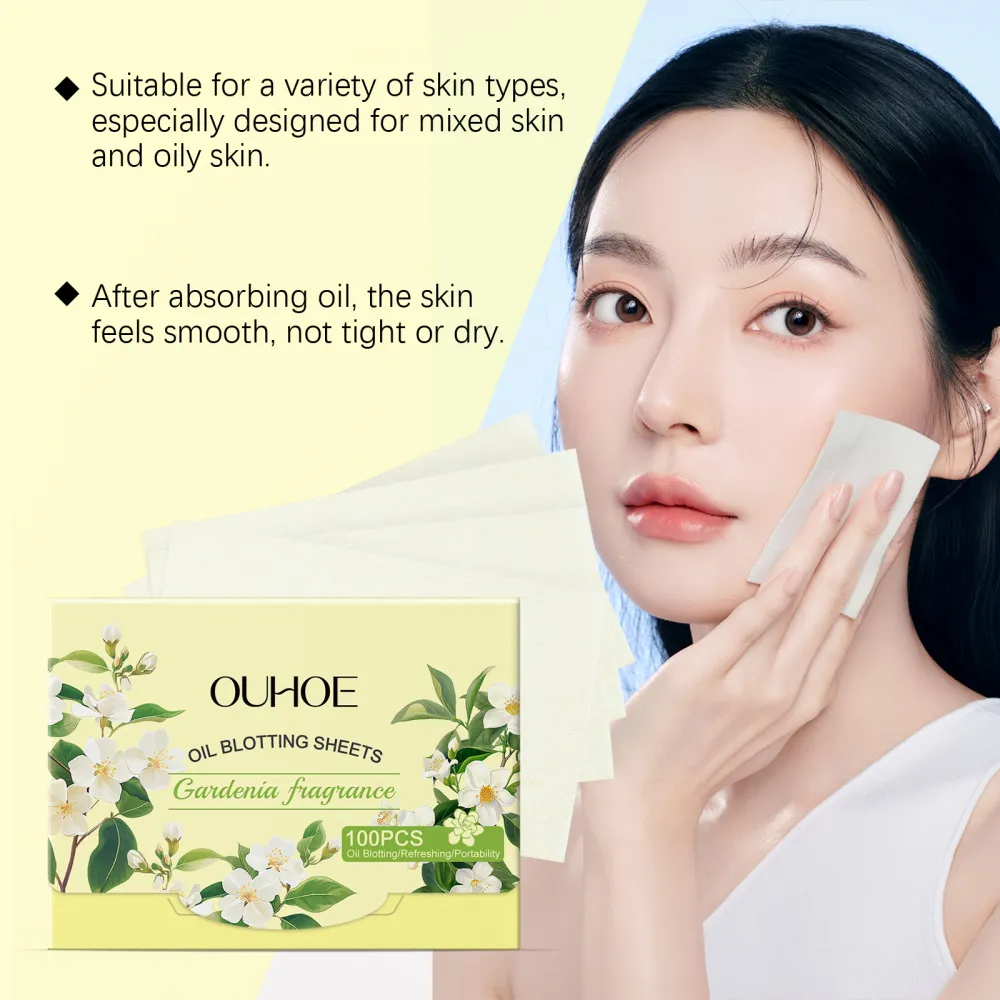 OUHOE,Fragrant Gardenia Oil Absorbing Paper for Facial Cleaning, Keeping Face Fresh and Comfortable, Daily Portable Oil Absorbing Paper-$GO