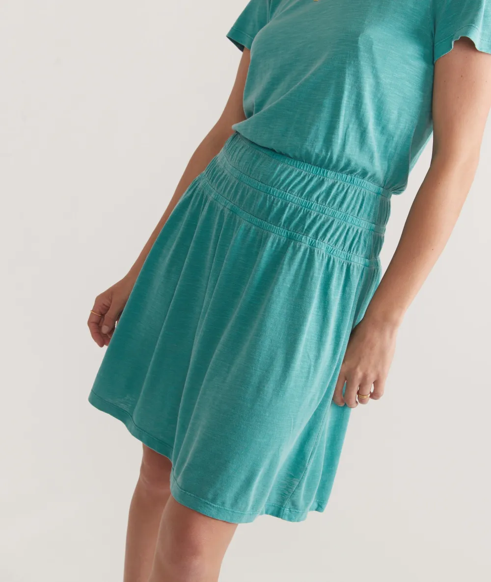 Teal Short Sleeve Midi Dress