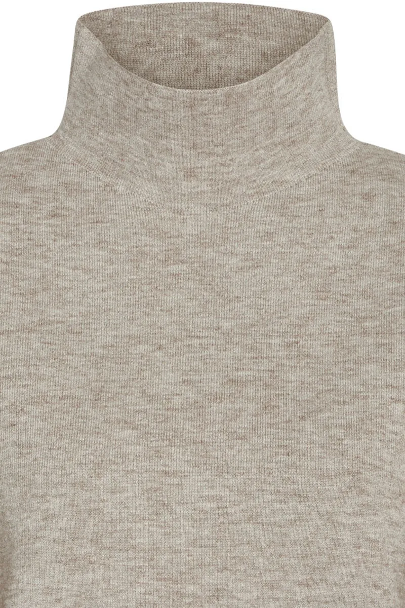 High Neck Cropped Knit Sweaters