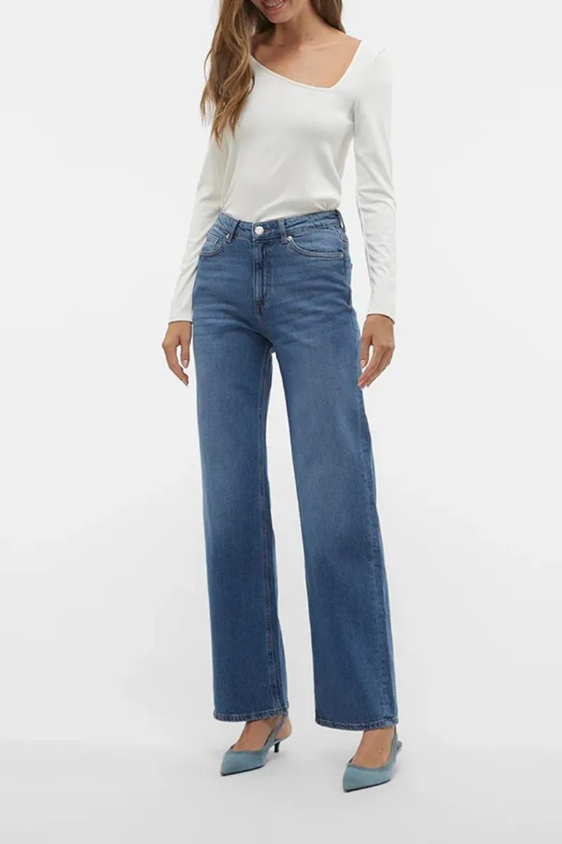Fashion High Rise Wide Leg Jeans