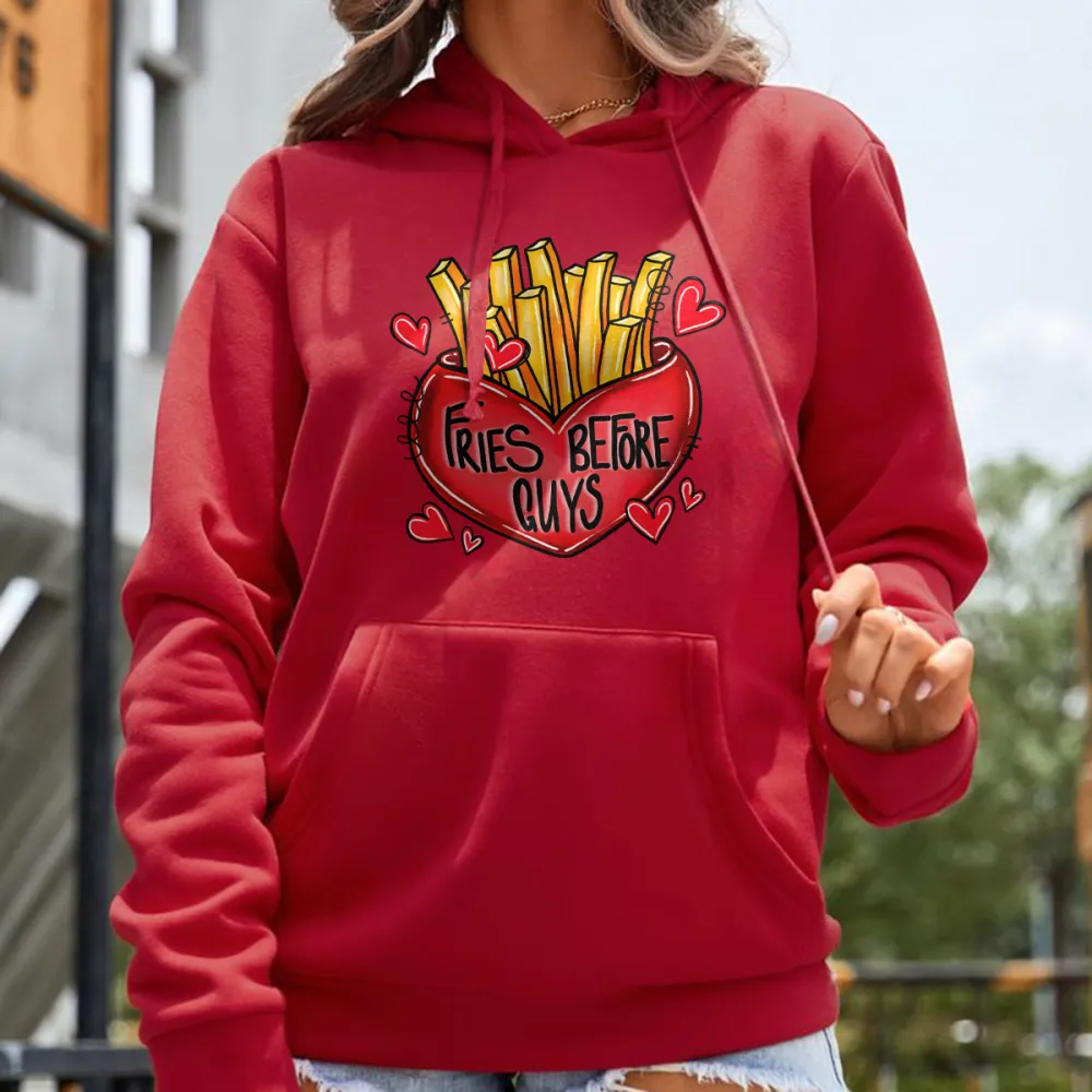 A Red Heart Filled With Fries Sweatshirts