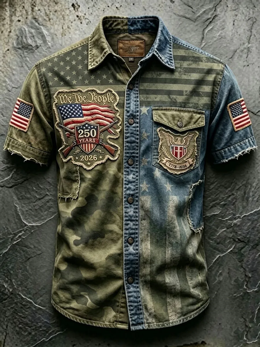 Men'S 250Th Anniversary National Faith Print  Shirt
