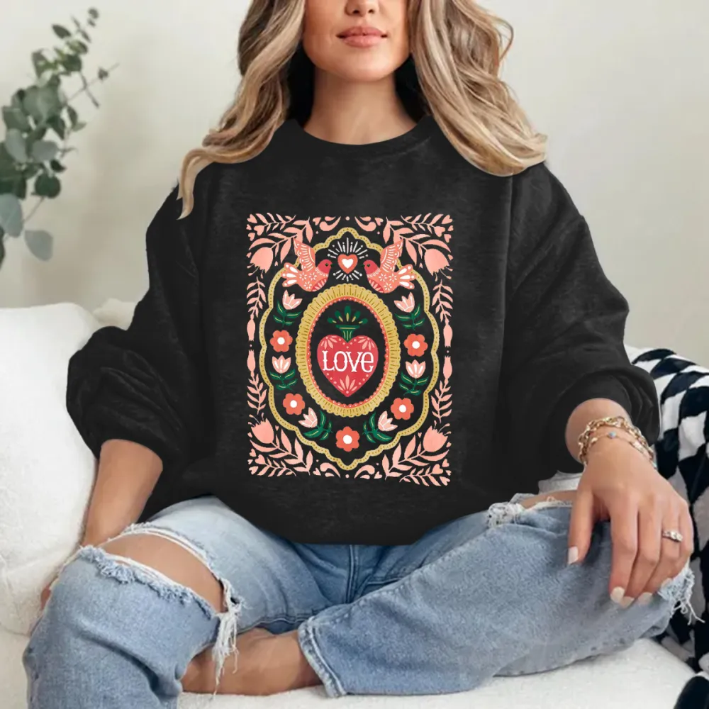 Love Bird Romantic Totem Graphic Sweatshirts