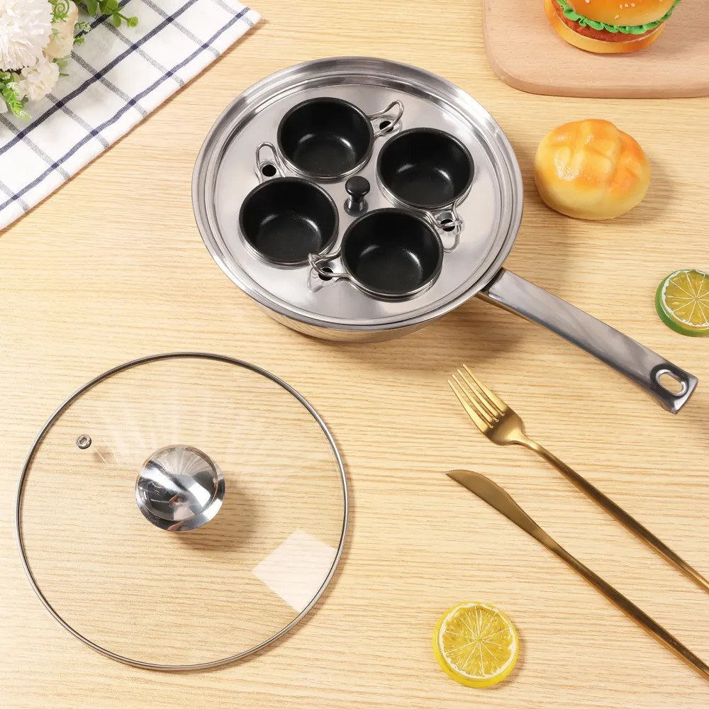 Four Capacities Of Stainless Steel Flat-Bottomed Egg Cooker