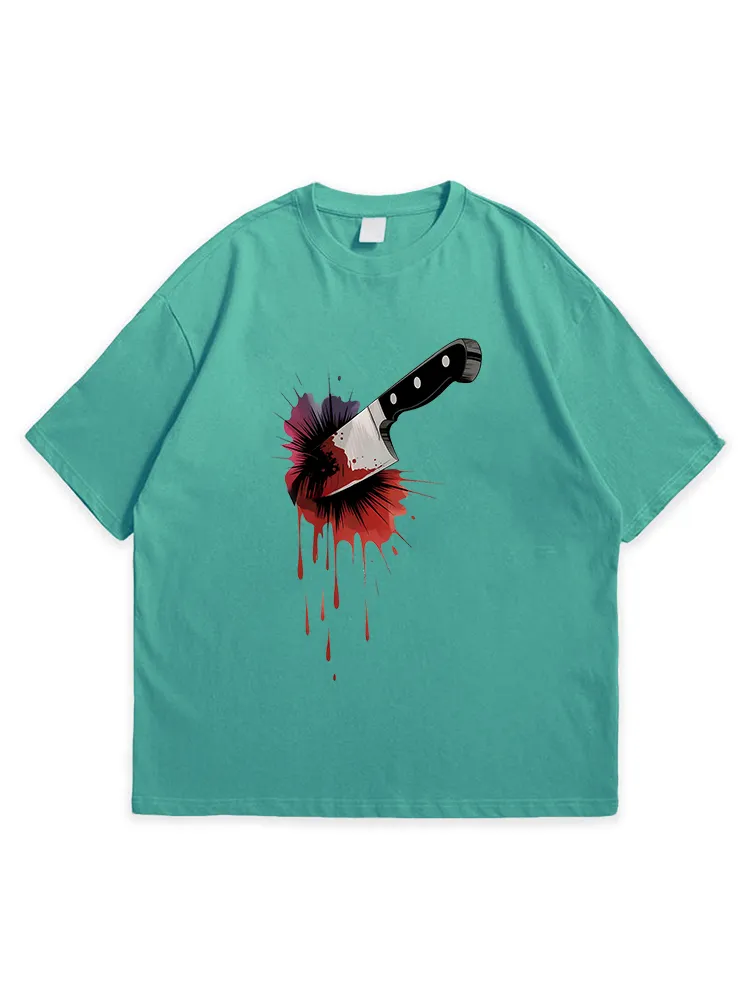 Men'S Halloween Abstract Art  Loose Simple Round Neck  T-Shirt