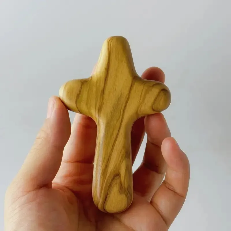 Beautifully Handcrafted Small Olive Wood Prayer Cross