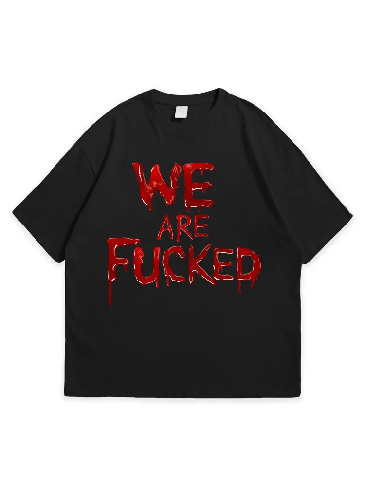 Men'S Halloween WE ARE FUCKED Leisure Simple Round Neck Top Tshirt