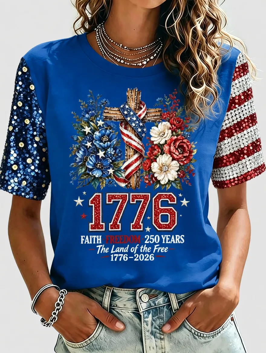 Women's 250th Anniversary Independence Day Art Print Shirt