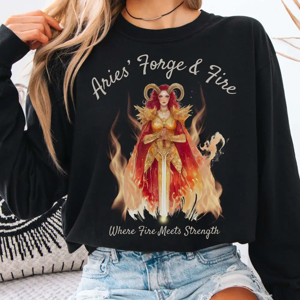 Aries' Forge & Fire Zodiac Long Sleeve Tee