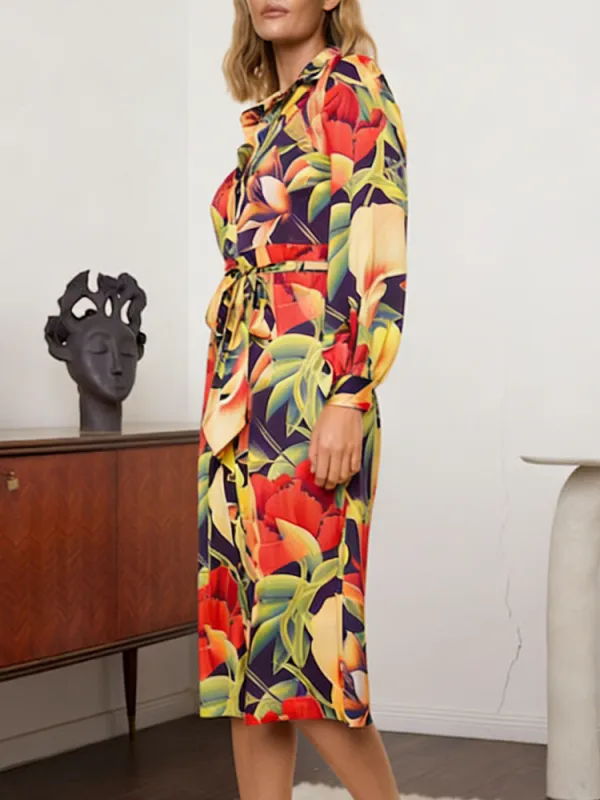Floral Print Shirt Dress