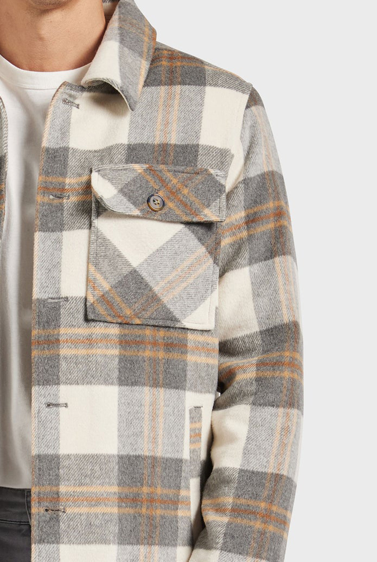 Tulsa Check Jacket- Titanium grey