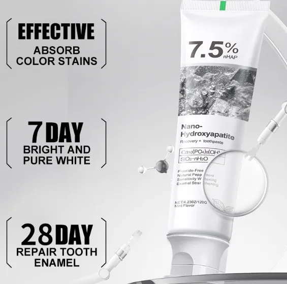 🎉50% off for a limited time! 🌿Hydroxyapatite Toothpaste with a natural formula, whitens teeth and is suitable for the whole family 👨‍👩‍👧‍👦!