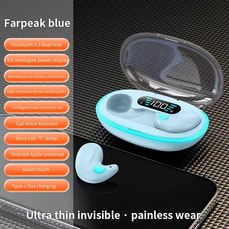 🔥Hot Sale 60% OFF🔥Thin Waterproof Earbuds for Small Ears: Comfortable for Sleep, Exercise - No Pressure, Low Delay, Long Life