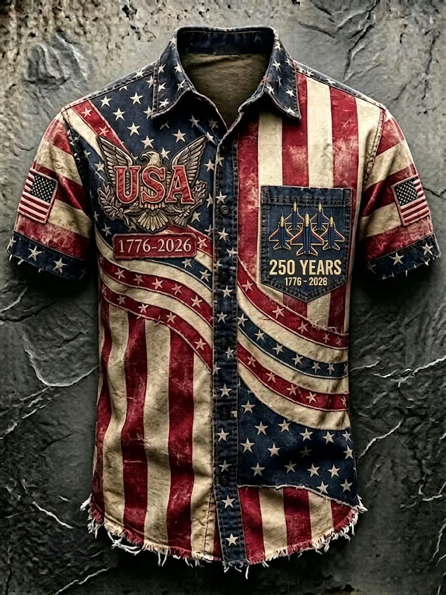 Men'S 250Th Anniversary National Faith Print  Shirt