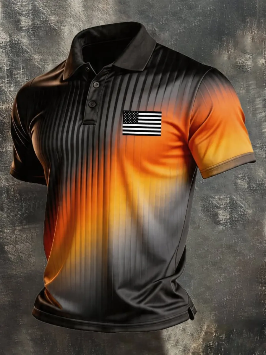 Men's 250Th Anniversary Printed Casual Polo Shirt