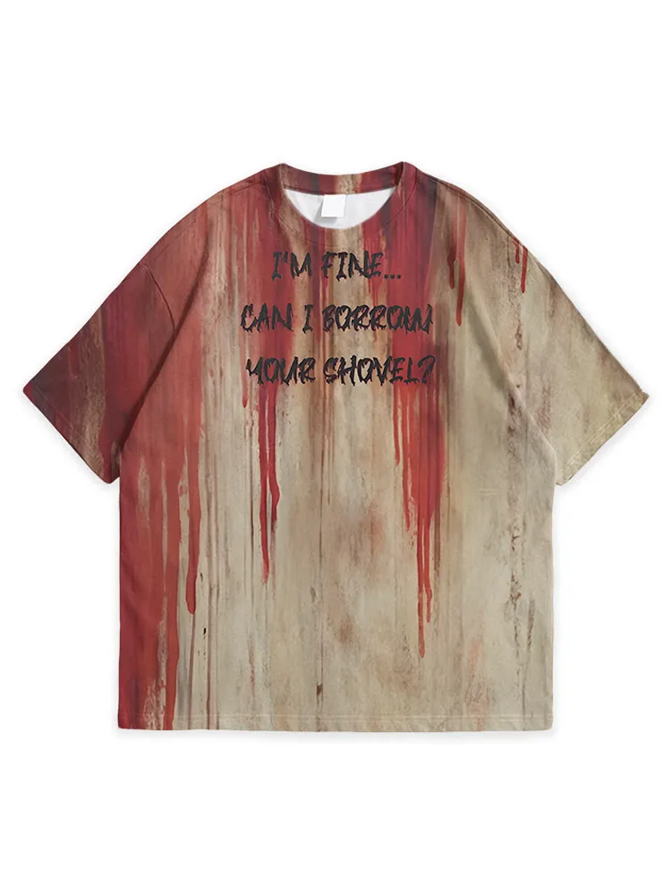 Men'S Halloween I'M FINE CAN I BORROW LOVE SHOVEL Simple Round Neck Top Tshirt