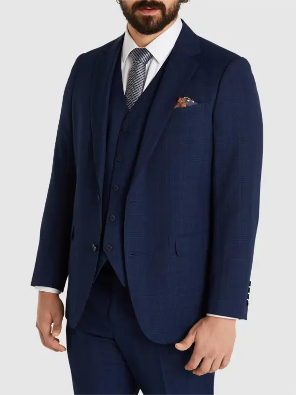 NAVY BLUE THREE PIECE SUIT WITH TIE FOR WEDDING EVENTS