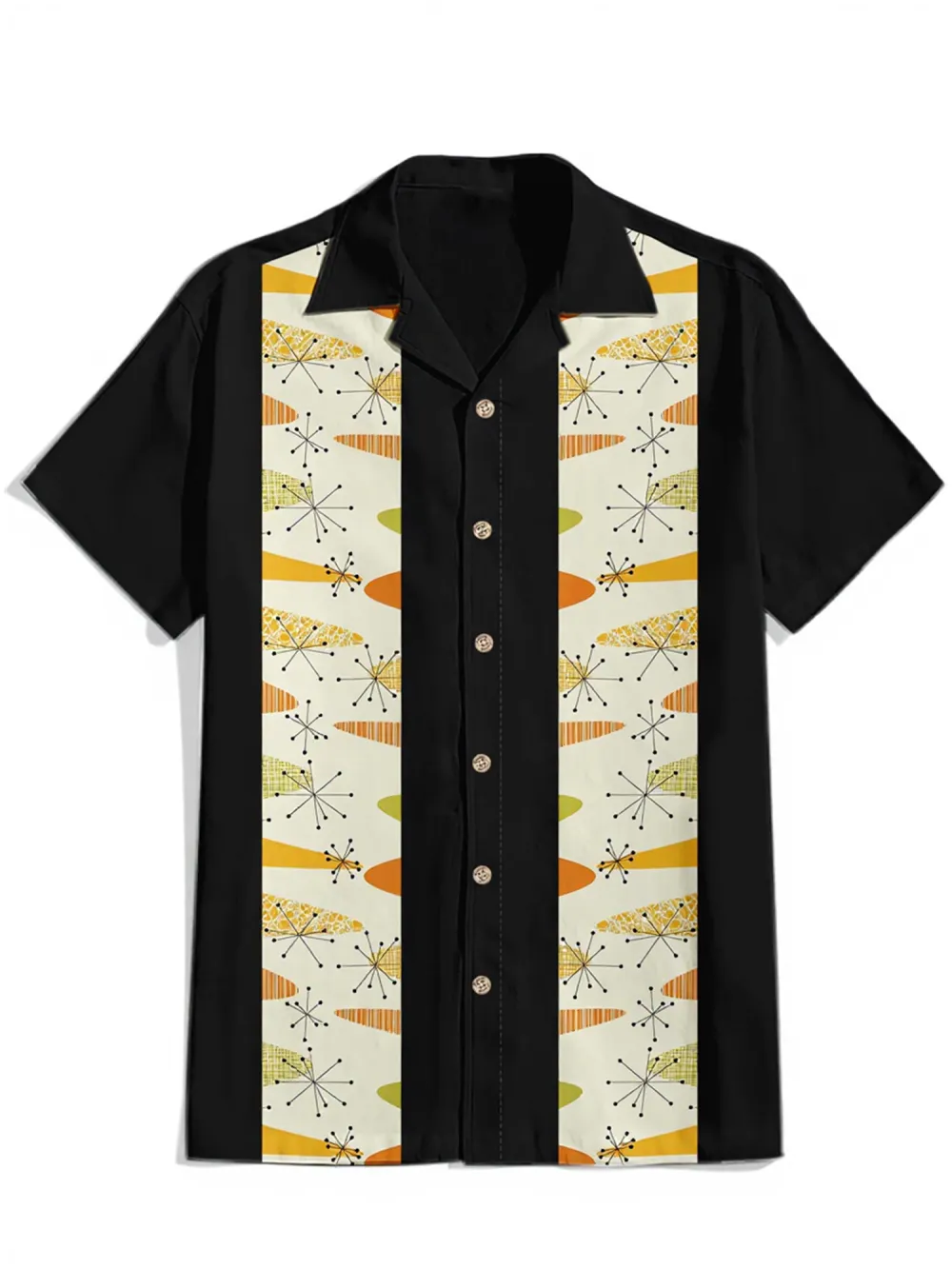 1950‘S Vintage Atomic - 100% Cotton Cuban Collar Shirt