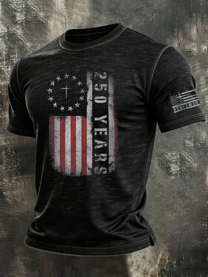 Men'S 250Th Anniversary Of USA Printed Casual T-Shirt