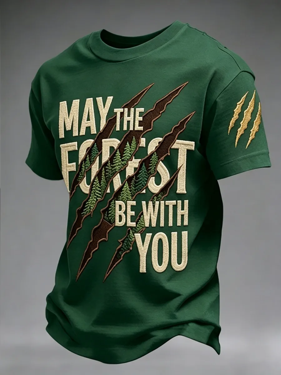 May The Forest Be With You Design Men's Casual T-Shirt