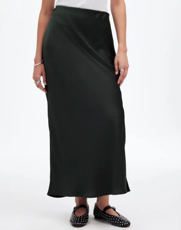Elegant Satin Wrap Maxi Skirts