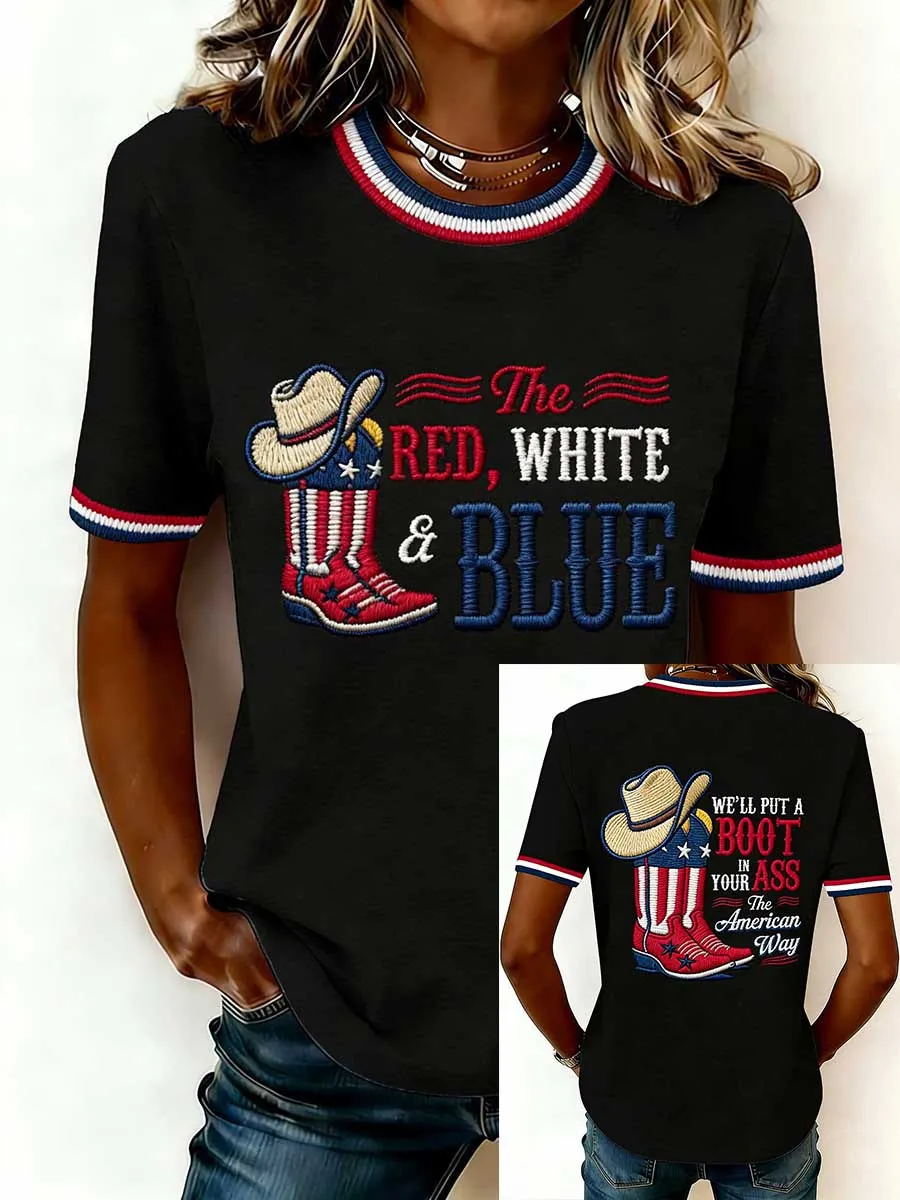 Women's American Independence Day 250th Anniversary Printed T-Shirt