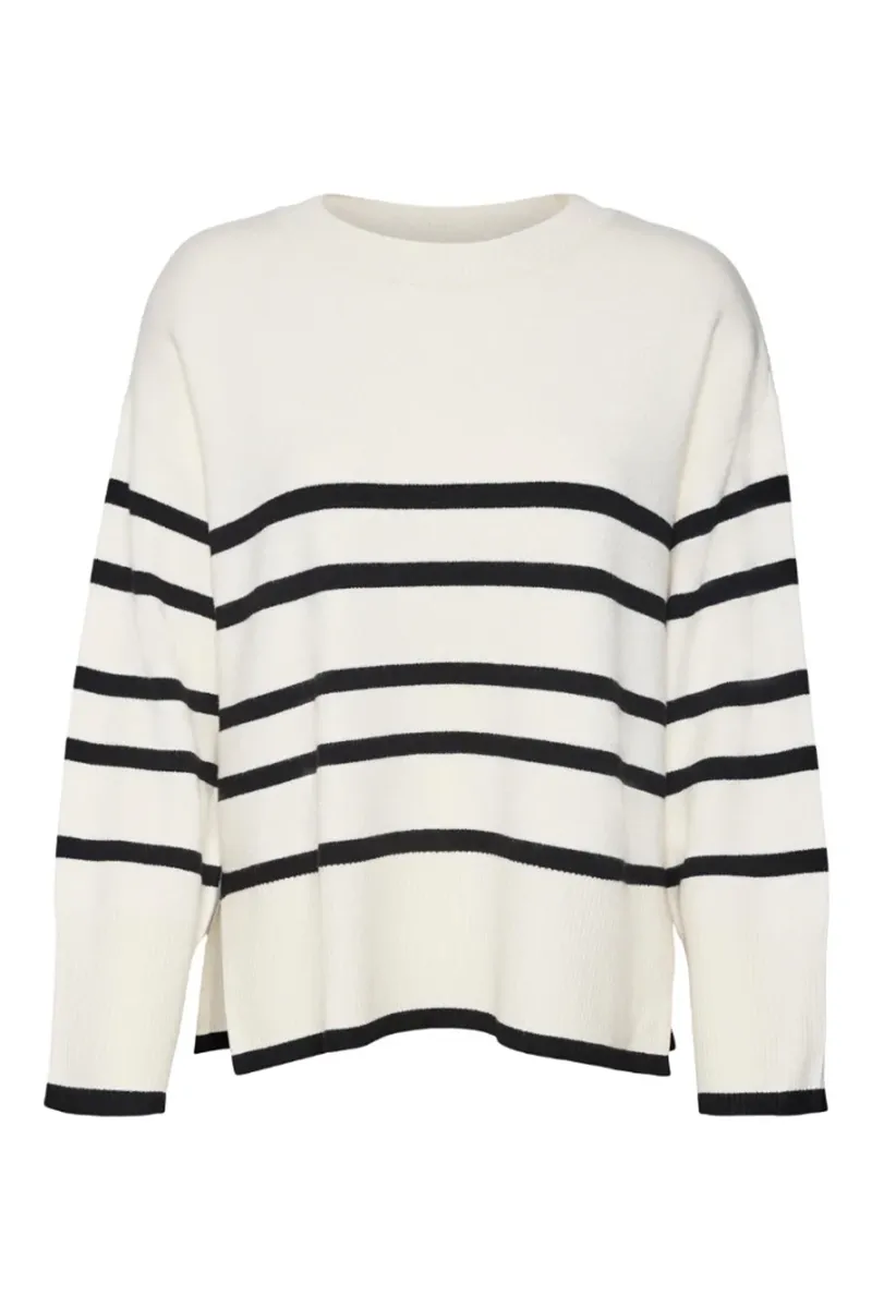 Striped Crew Neck Knit Sweaters