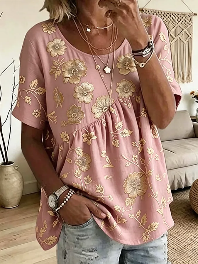 Women's Casual Retro Cotton Linen Shirt