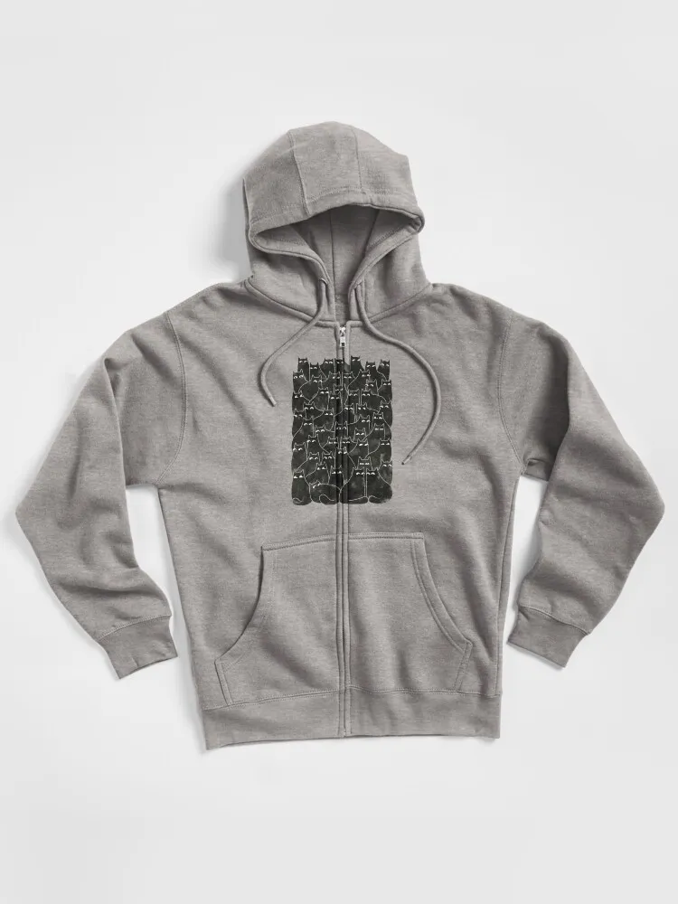 Suspicious Cats Zipped Hoodie