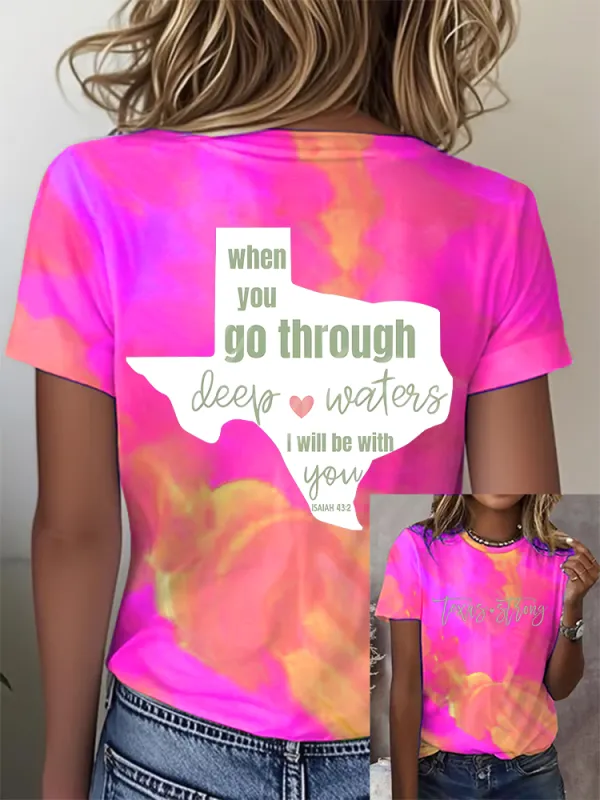 Women'S Casual Style When You Go Through Round Neck Slim Fit T-Shirt
