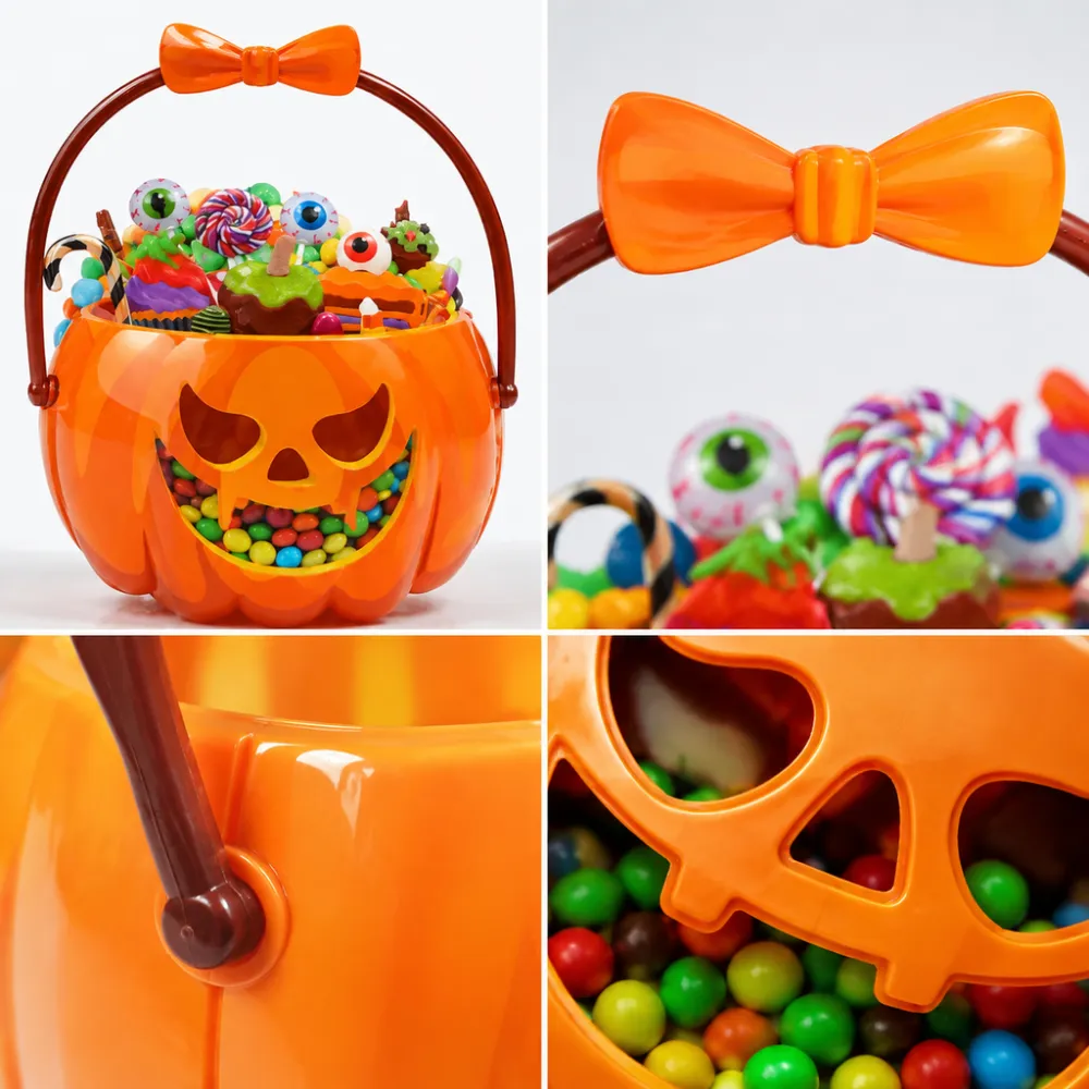 3pcs Halloween Gift Bag Decoration Transparent PE Candy Bag