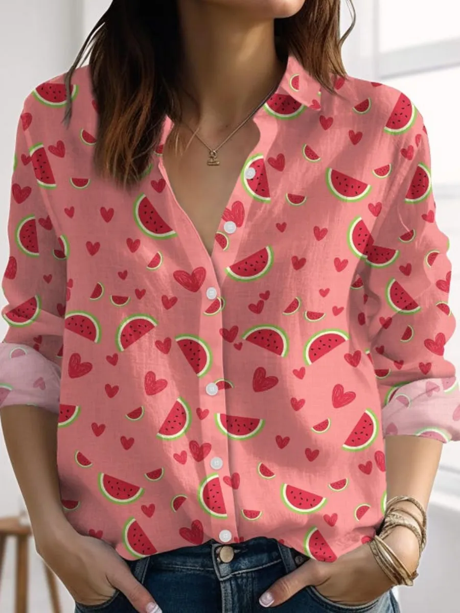 Watermelon Heart Casual Shirt