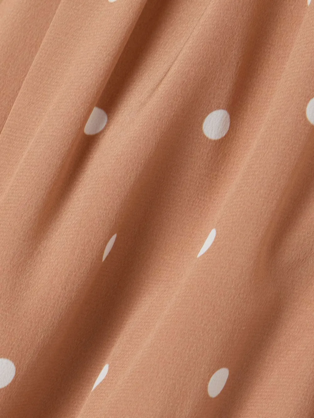 Polka-Dot Ruched Long Sleeve Dress
