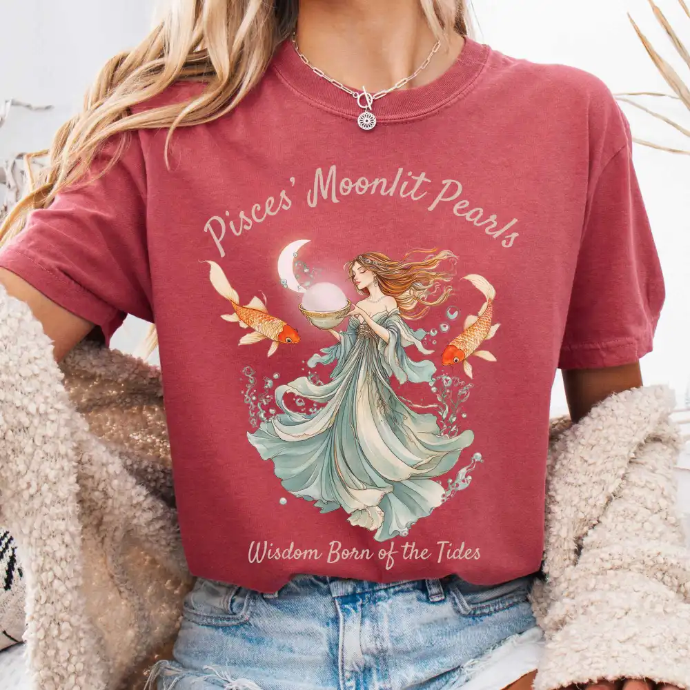 Pisces' Moonlit Pearls Zodiac Shirt