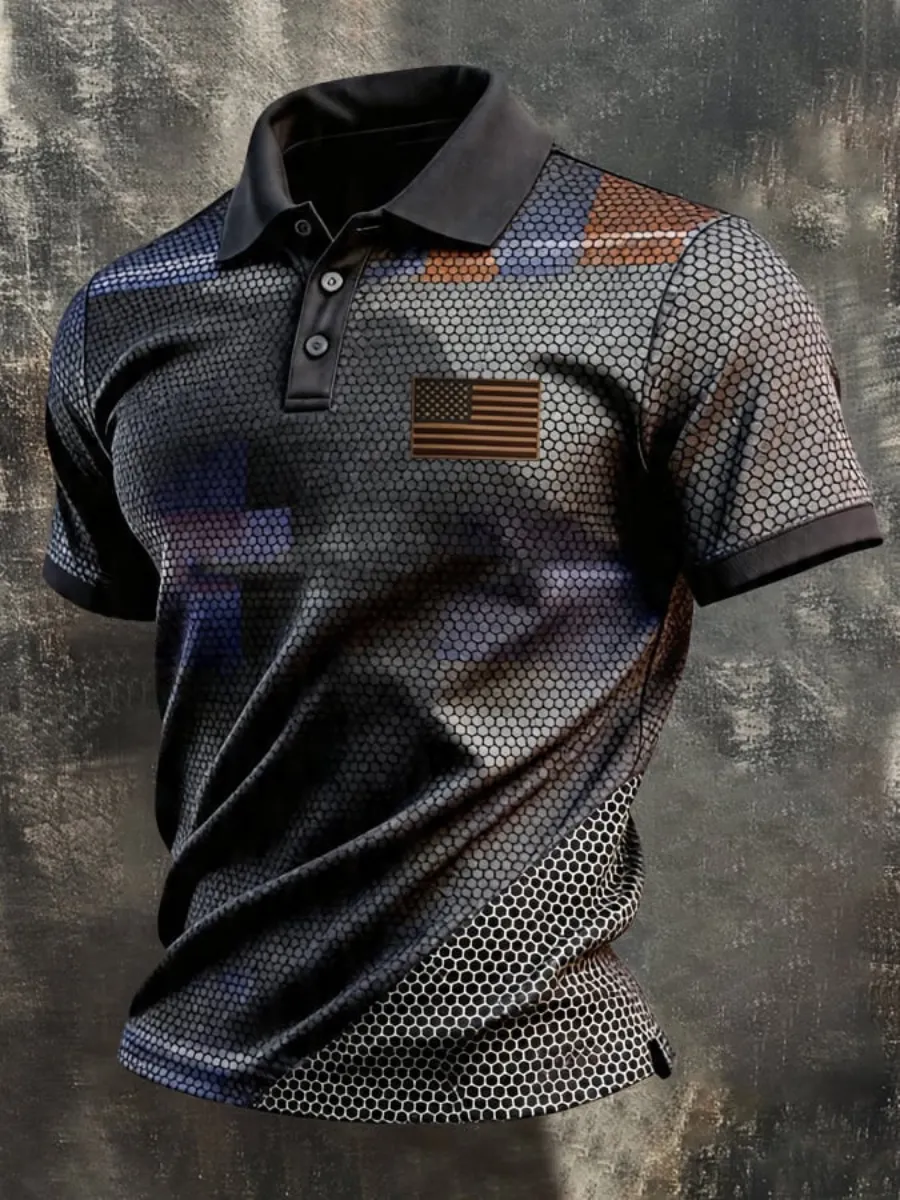 Men's 250Th Anniversary Printed Casual Polo Shirt