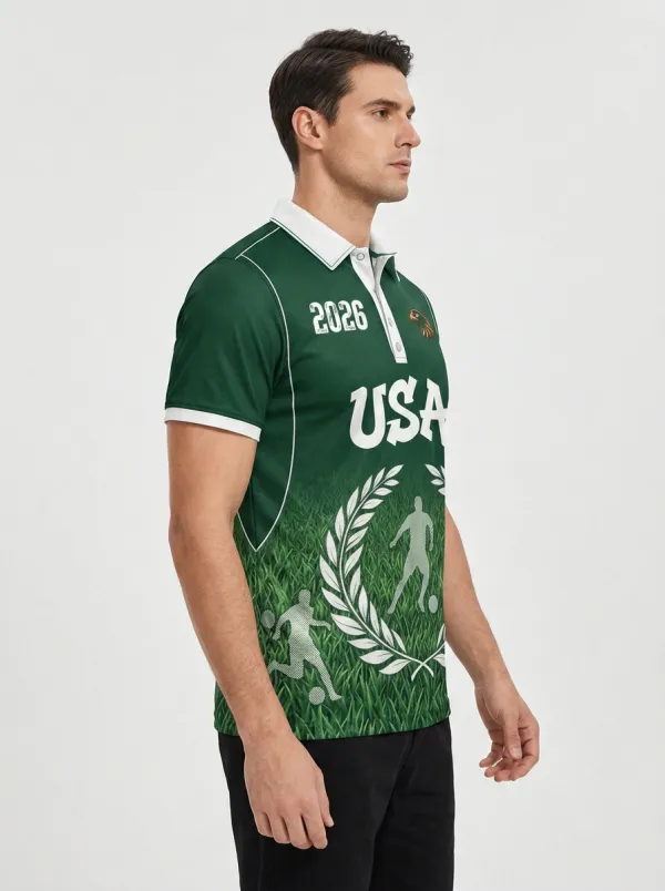 Men's USA Soccer 2026 Eagle Laurel Printed Polo Shirt